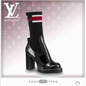 Louis Vuitton Stripes Leather High Heel Boots